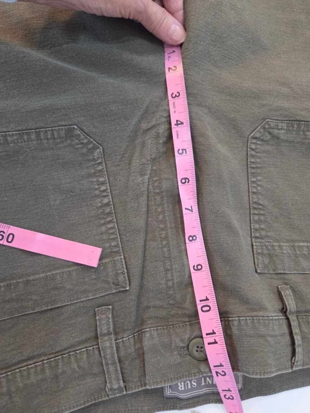 J.Crew Point Sur Wide Leg Crop Pants Sz 31 Olive Green Gorpcore Utility Boho EUC - Picture 8 of 12